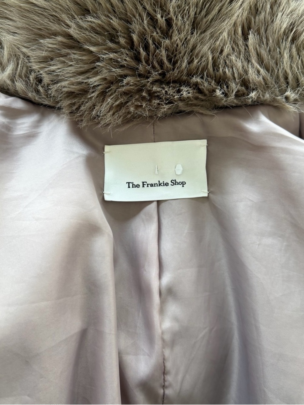 The Frankie Shop Sabrina Faux Fur Coat in Mocha - Picture 5 of 9